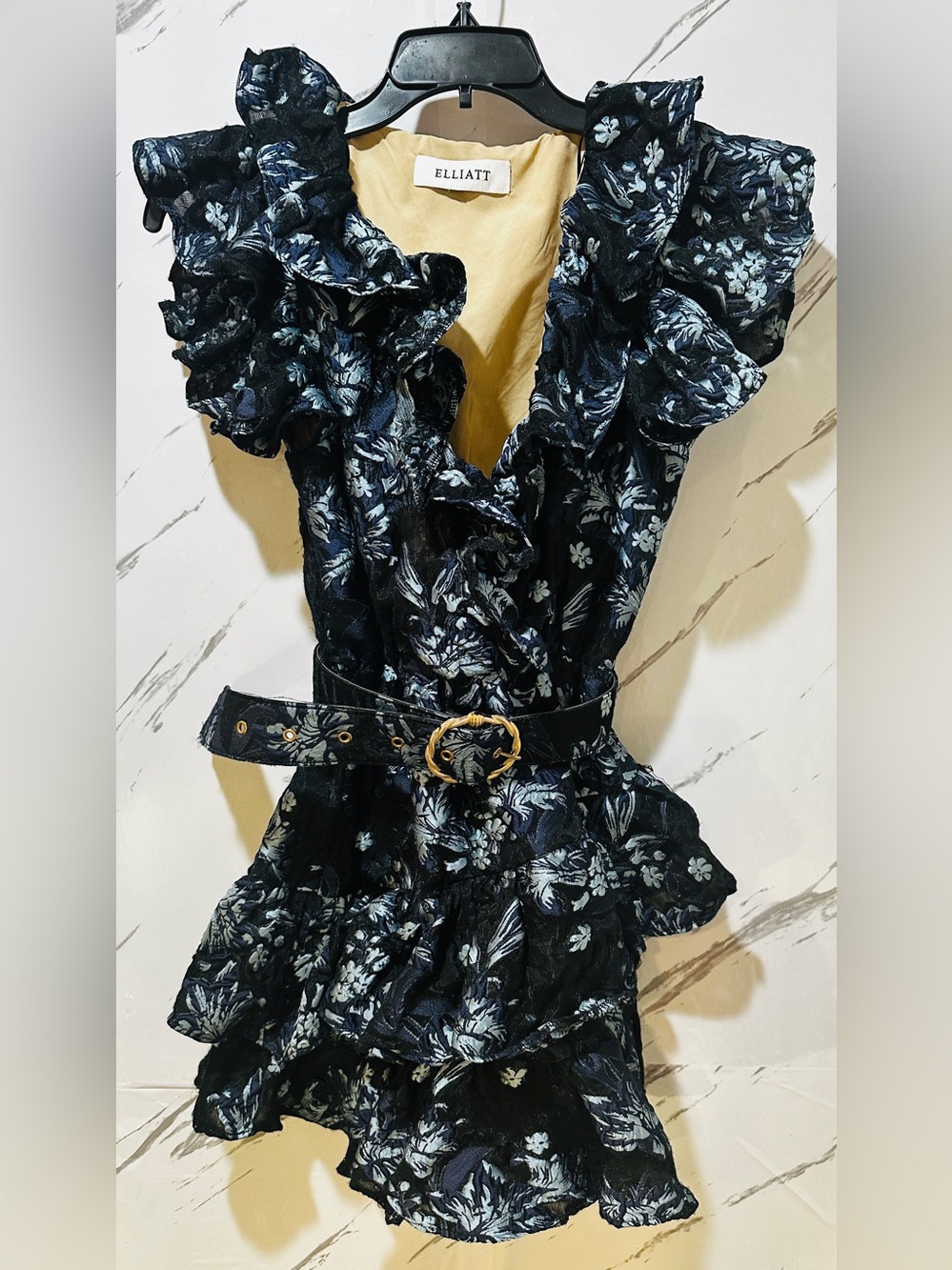Elliatt Black Floral Ruffled Mini Dress - Picture 3 of 14
